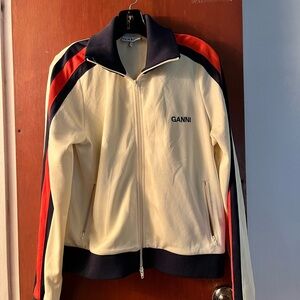 Ganni Cream and Red Track Jacket